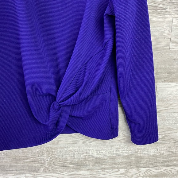 Apt 9 Purple BoatNeck  Ribbed Twist Front Shirt - Picture 3 of 7